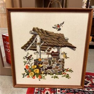 VINTAGE MID CENTURY CREWEL